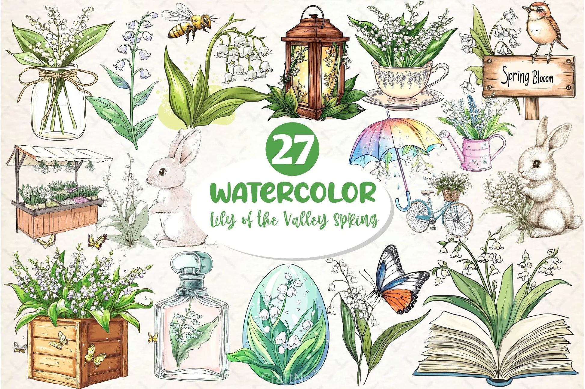 Lily Of The Valley Spring Clipart Bundle 2 - CraftNest - Digital Crafting and Art
