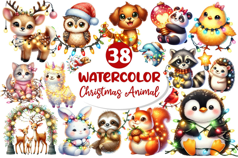 Christmas Light Animal Clipart Bundle 2 - CraftNest - Digital Crafting and Art