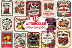 Vintage Food Labels Illustration Clipart Bundle - CraftNest - Digital Crafting and Art
