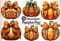 Stained Glass Pumpkin Clipart Bundle - CraftNest - Digital Crafting and Art