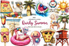 Quirky Summer Beach Day Clipart Bundle