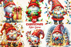 Glitter Festive Christmas Gnome Clipart Bundle - CraftNest - Digital Crafting and Art