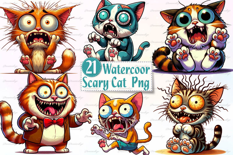 Spooky Scary Cat Clipart Bundle - CraftNest - Digital Crafting and Art