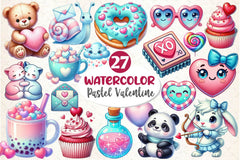 Pastel Valentine Clipart Bundle - CraftNest - Digital Crafting and Art