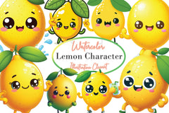 Lemon Character Clipart Bundle - CraftNest - Digital Crafting and Art