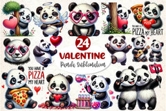 Valentine Panda Clipart Bundle 2 - CraftNest - Digital Crafting and Art