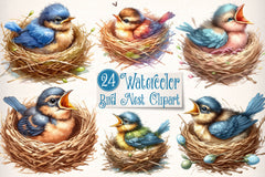 Bird Nest Clipart Bundle 1 - CraftNest - Digital Crafting and Art