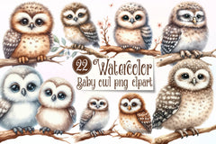 Baby Owl Clipart Bundle - CraftNest - Digital Crafting and Art