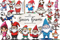 Soccer Gnome Clipart Bundle - CraftNest - Digital Crafting and Art