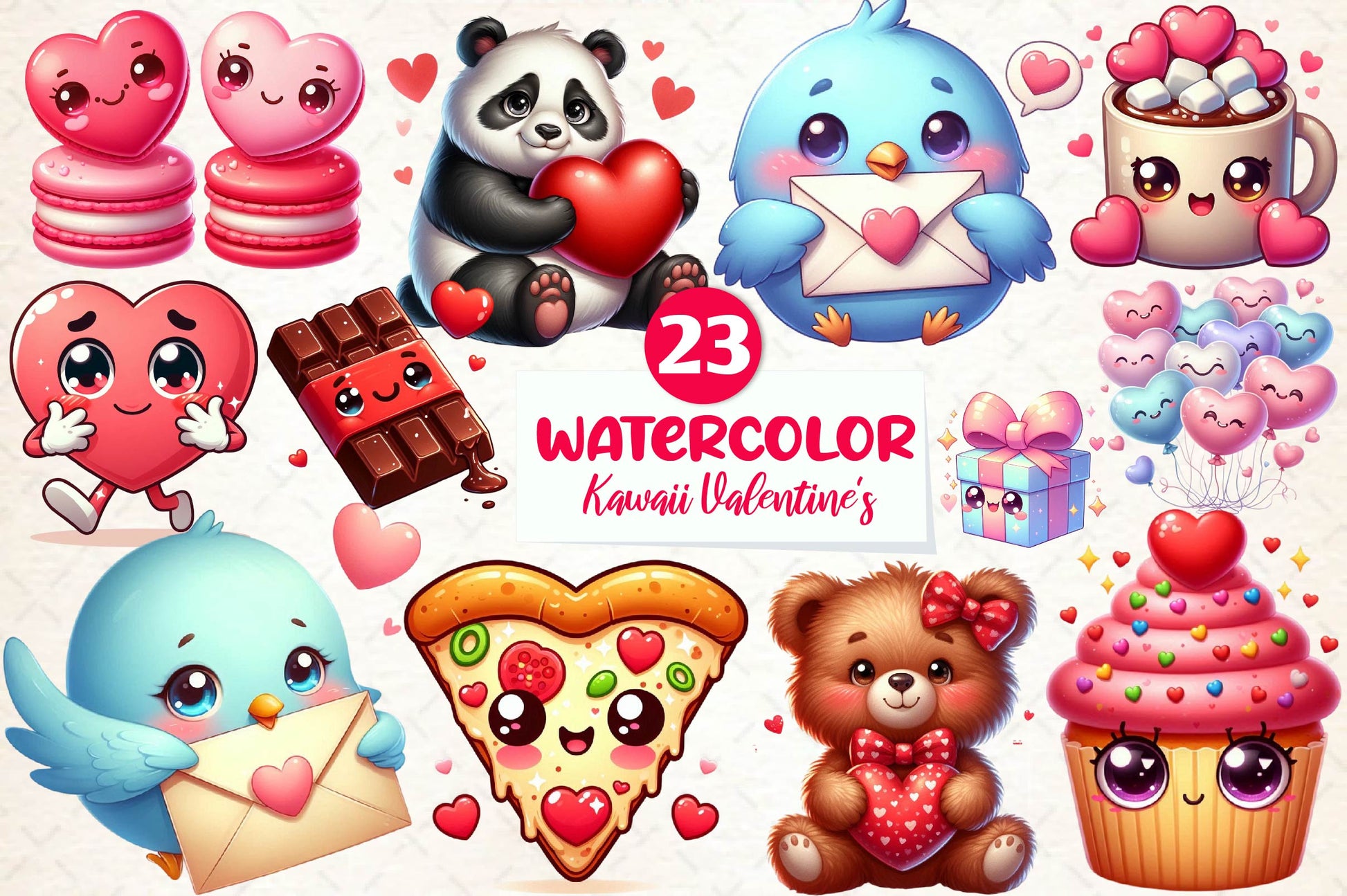 Kawaii Valentine's Day Clipart Bundle - CraftNest - Digital Crafting and Art