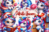 Cute Patriotic Unicorn Clipart Bundle