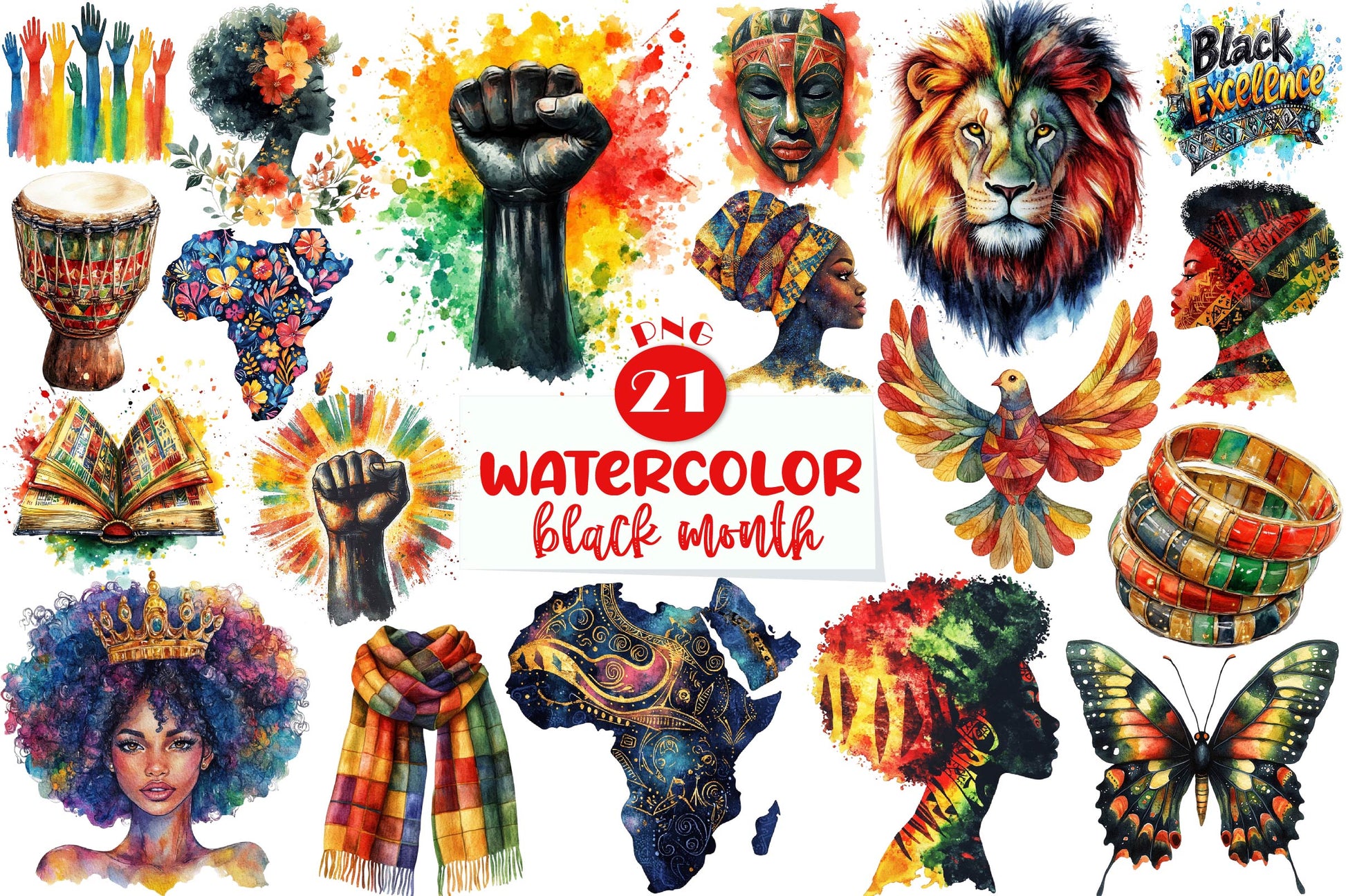 Black Month Clipart Bundle - CraftNest - Digital Crafting and Art