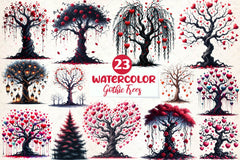 Valentine Gothic Trees Clipart Bundle - CraftNest - Digital Crafting and Art
