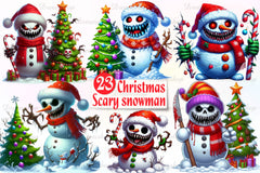 Christmas Scary Snowman Clipart Bundle - CraftNest - Digital Crafting and Art