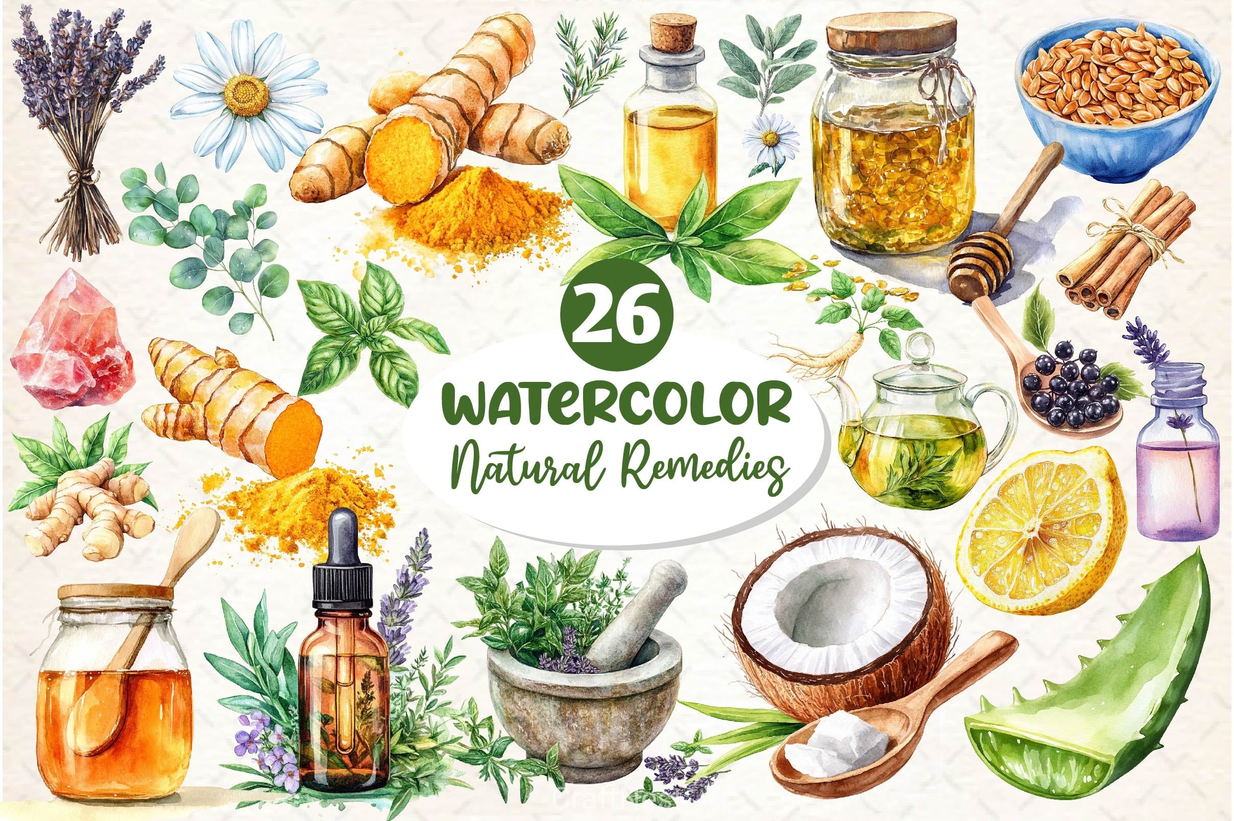 Natural Remedies Clipart Bundle 3 - CraftNest - Digital Crafting and Art