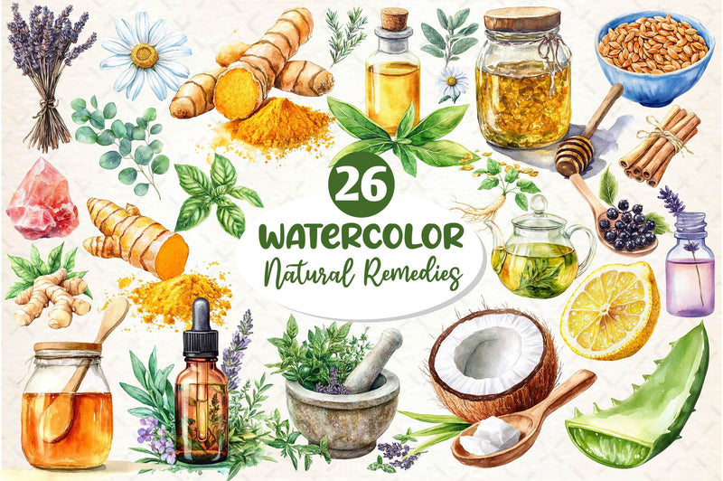 Natural Remedies Clipart Bundle 3 - CraftNest - Digital Crafting and Art