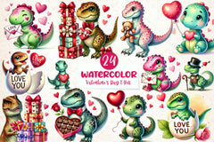Valentines Day T Rex Clipart Bundle - CraftNest - Digital Crafting and Art