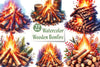 Wooden Bonfire Clipart Bundle