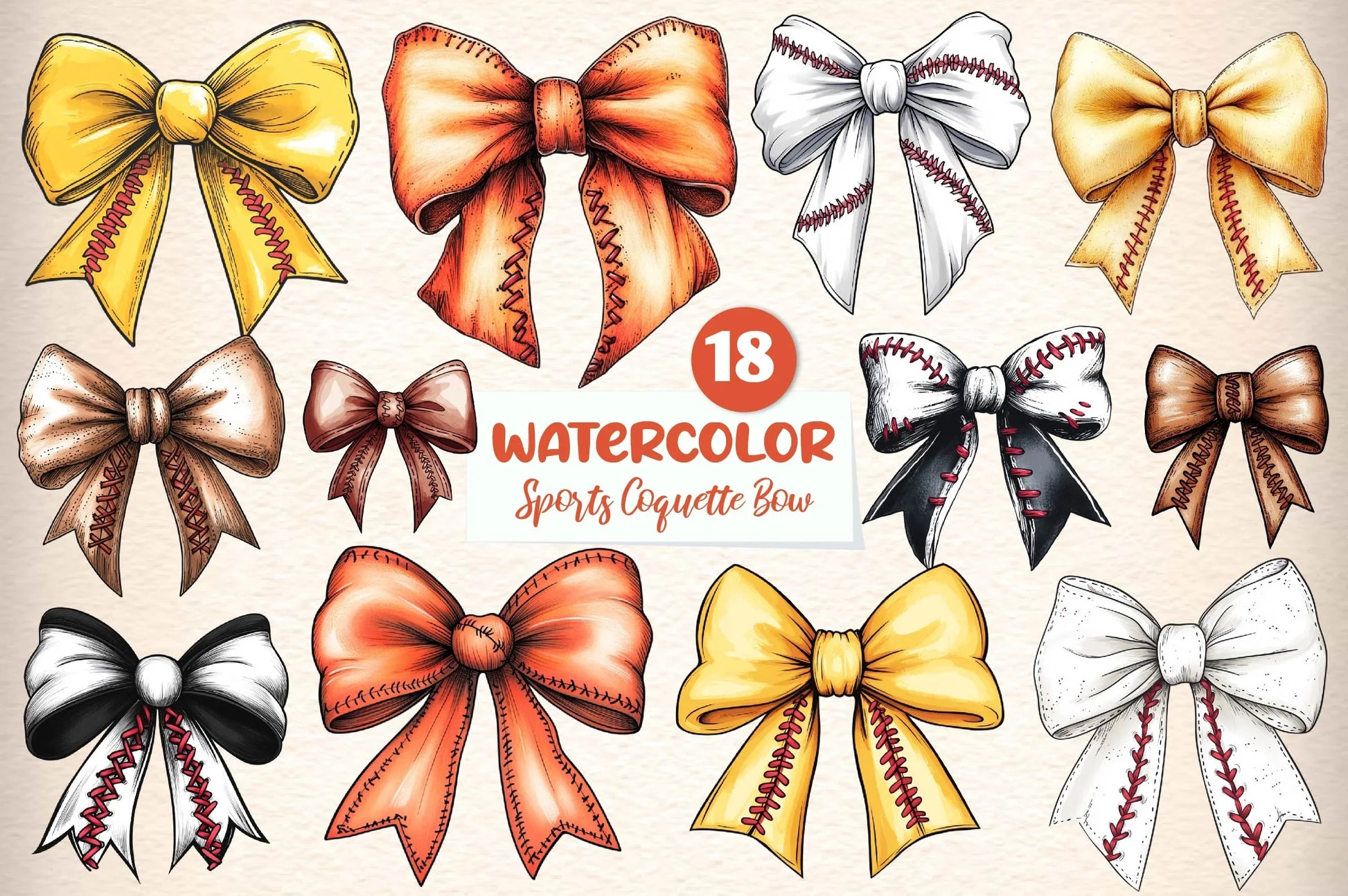 Sports Coquette Bow Sport Bows Clipart Bundle - CraftNest - Digital Crafting and Art