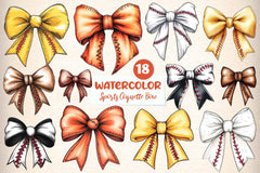 Sports Coquette Bow Sport Bows Clipart Bundle - CraftNest - Digital Crafting and Art