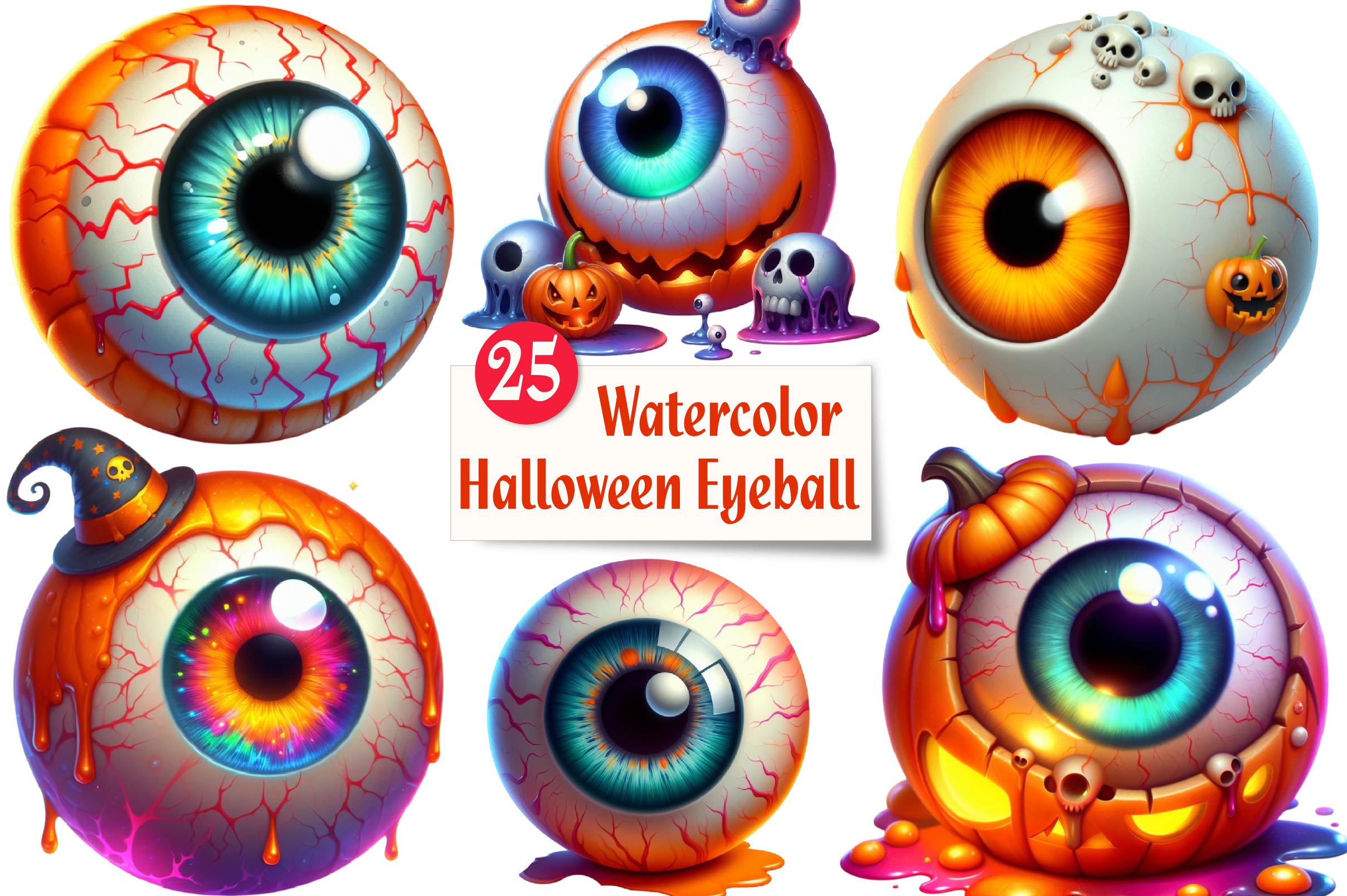 Halloween Eyeball Clipart Bundle - CraftNest - Digital Crafting and Art