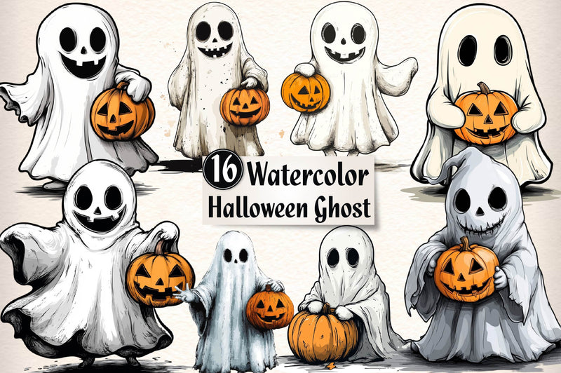 Halloween Ghost Clipart Bundle 1 - CraftNest - Digital Crafting and Art