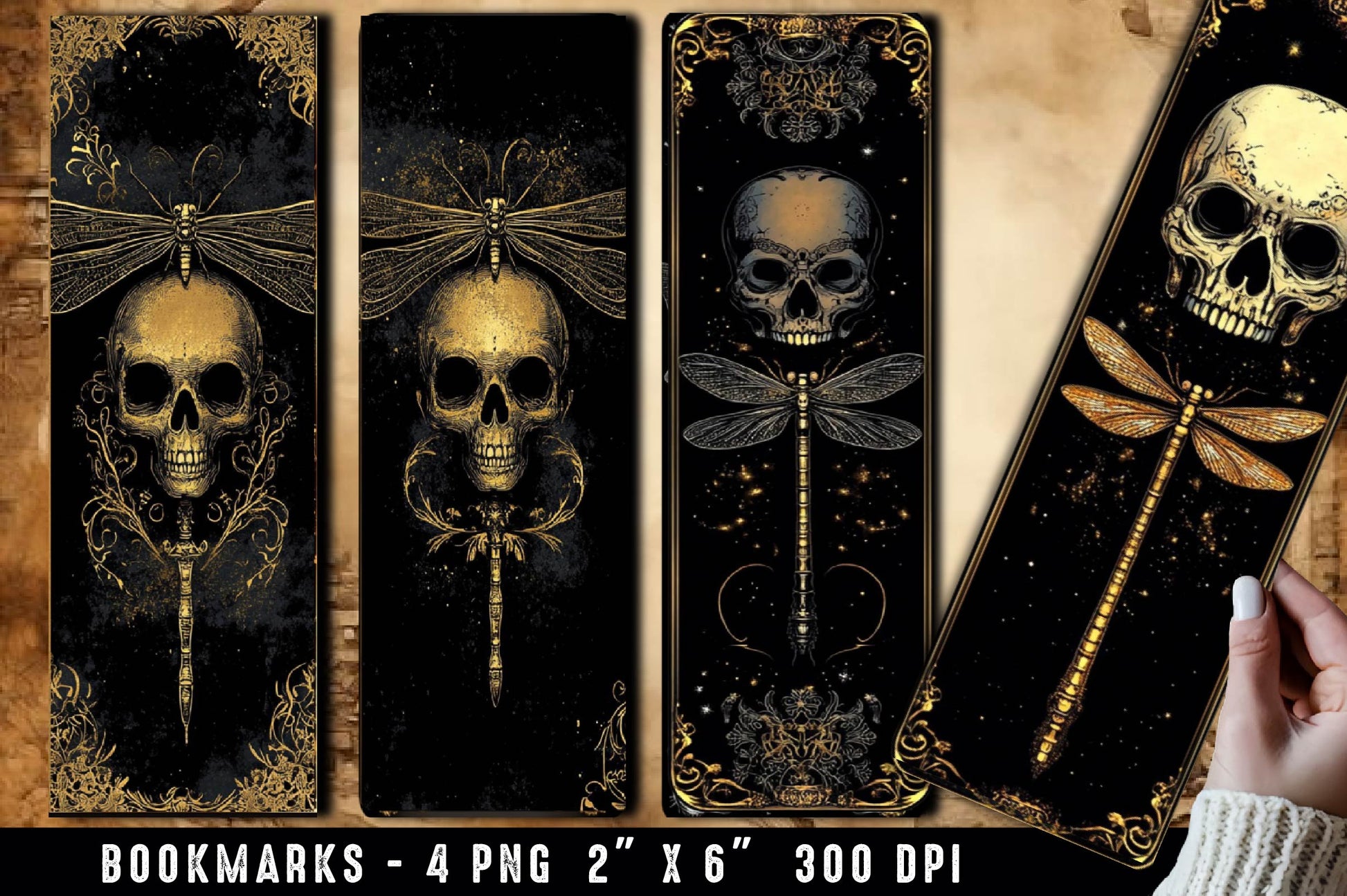 Skull Dragonfly Bookmark - CraftNest - Digital Crafting and Art