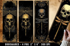 Skull Dragonfly Bookmark - CraftNest - Digital Crafting and Art