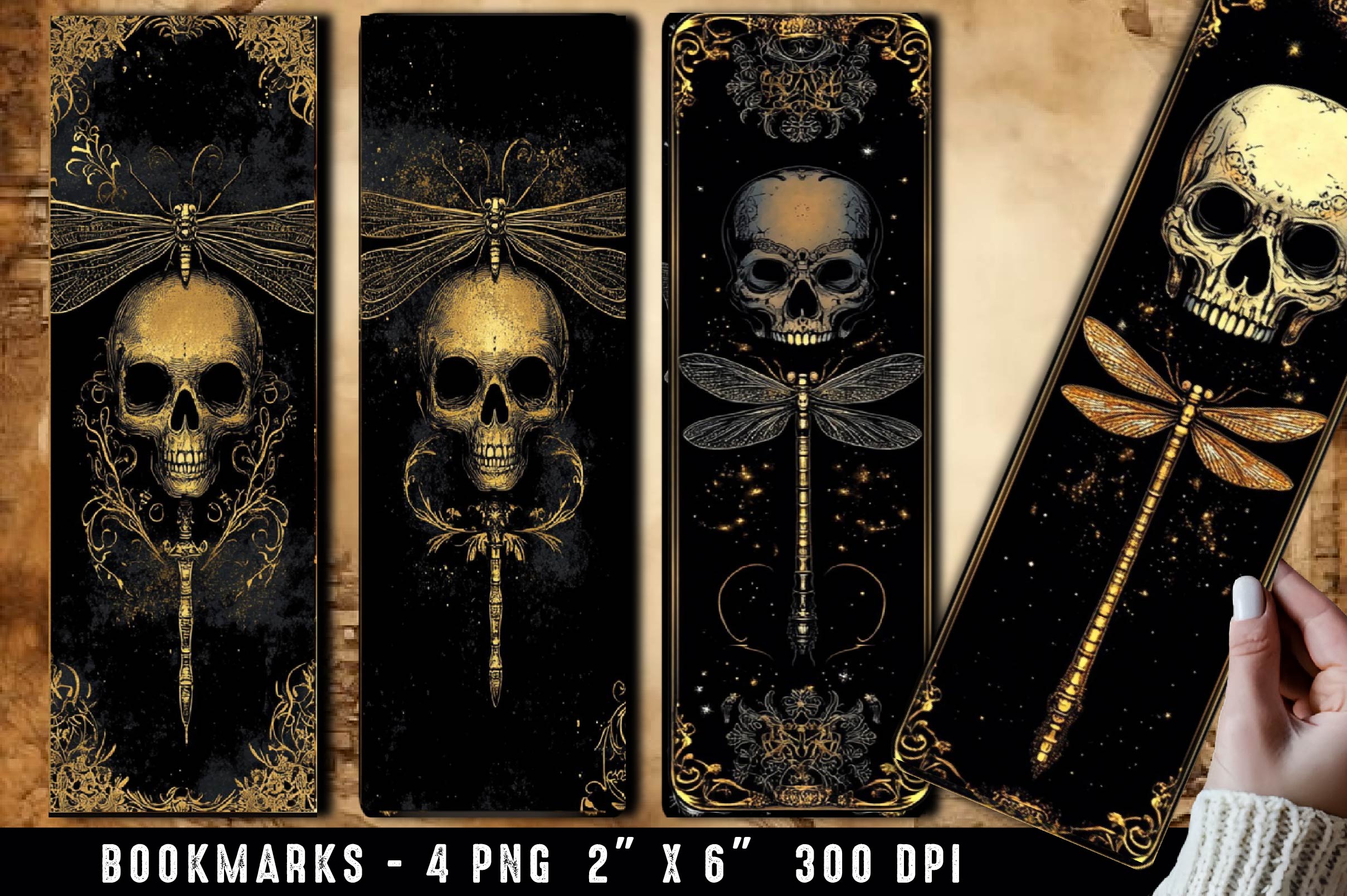 Skull Dragonfly Bookmark - CraftNest - Digital Crafting and Art