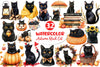 Fall Autumn Black Cat Clipart Bundle