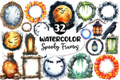 Spooky Halloween Frames Clipart Bundle - CraftNest - Digital Crafting and Art