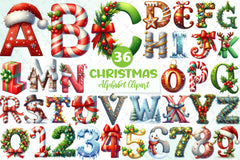 Holiday Typeface And Alphabet Clipart Bundle - CraftNest - Digital Crafting and Art