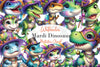 Mardi Gras Dinosaur Clipart Bundle