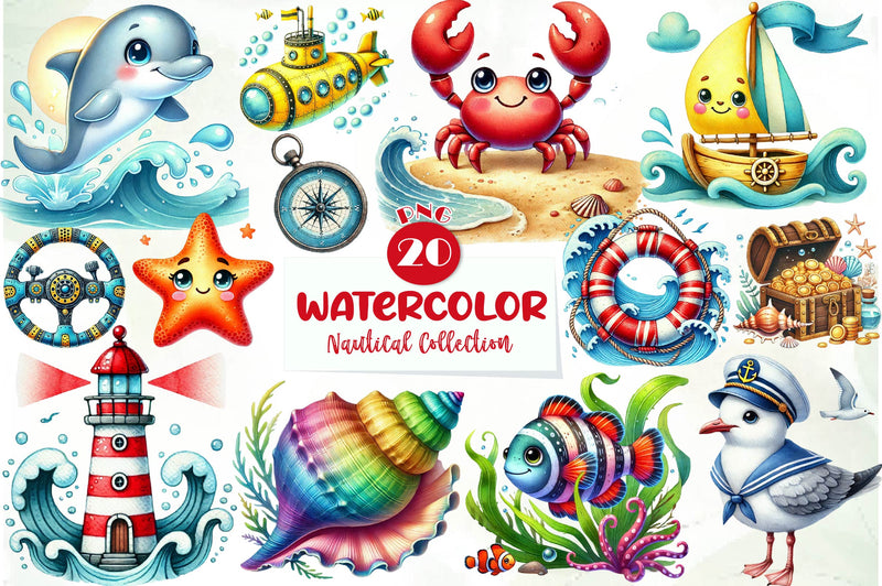 Nautical Collection Clipart Bundle - CraftNest - Digital Crafting and Art