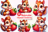 Chipmunk Strawberry Clipart Bundle