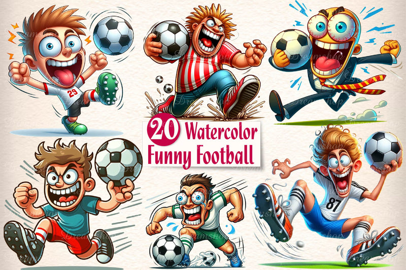 Funny Football Clipart Bundle - CraftNest - Digital Crafting and Art