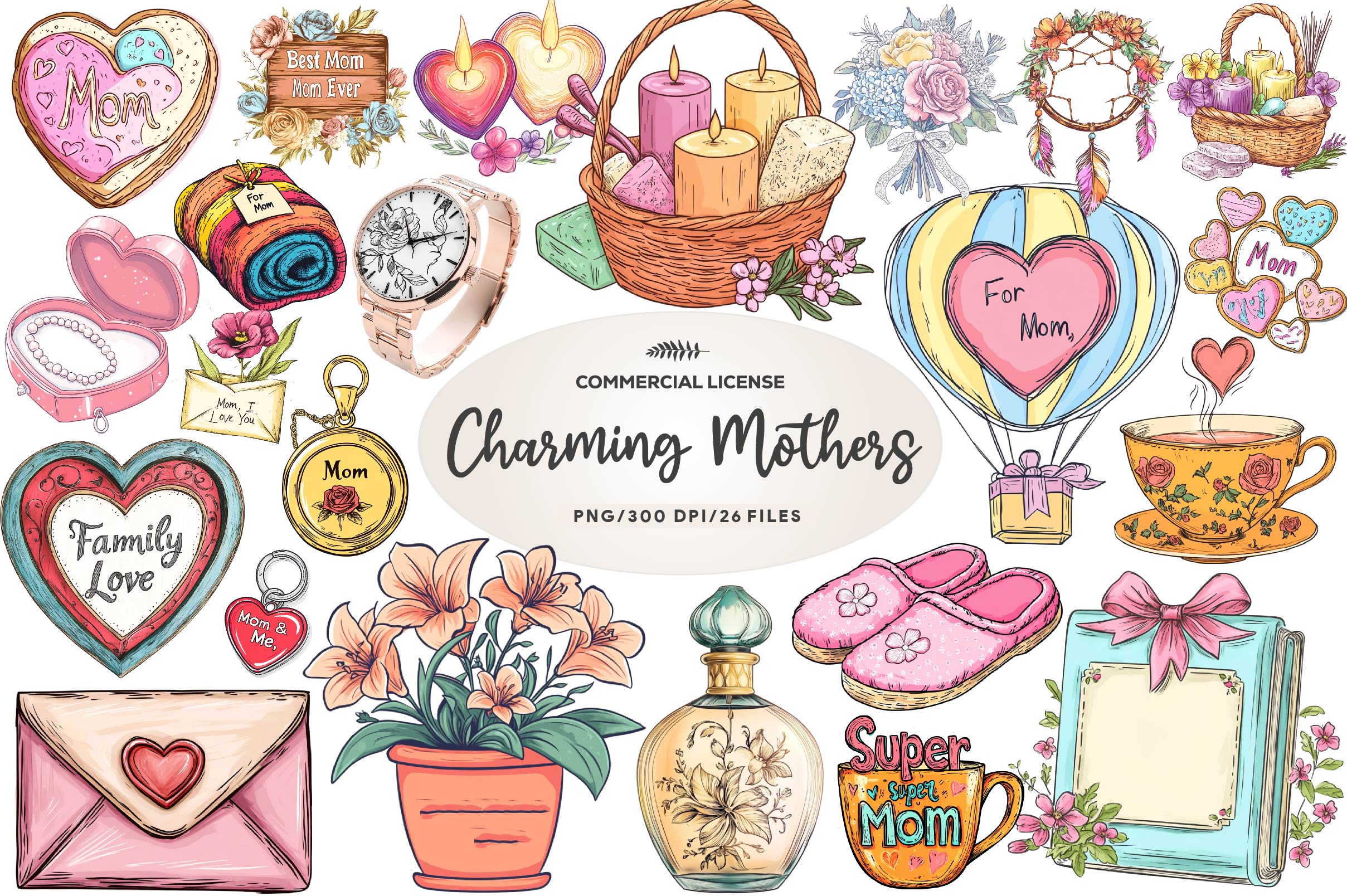 Charming Mothers Day Gift Clipart Bundle - CraftNest - Digital Crafting and Art