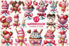 Valentines Ice Cream With Bows Clipart Bundle