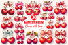Kawaii Cherry With Bow Clipart Bundle