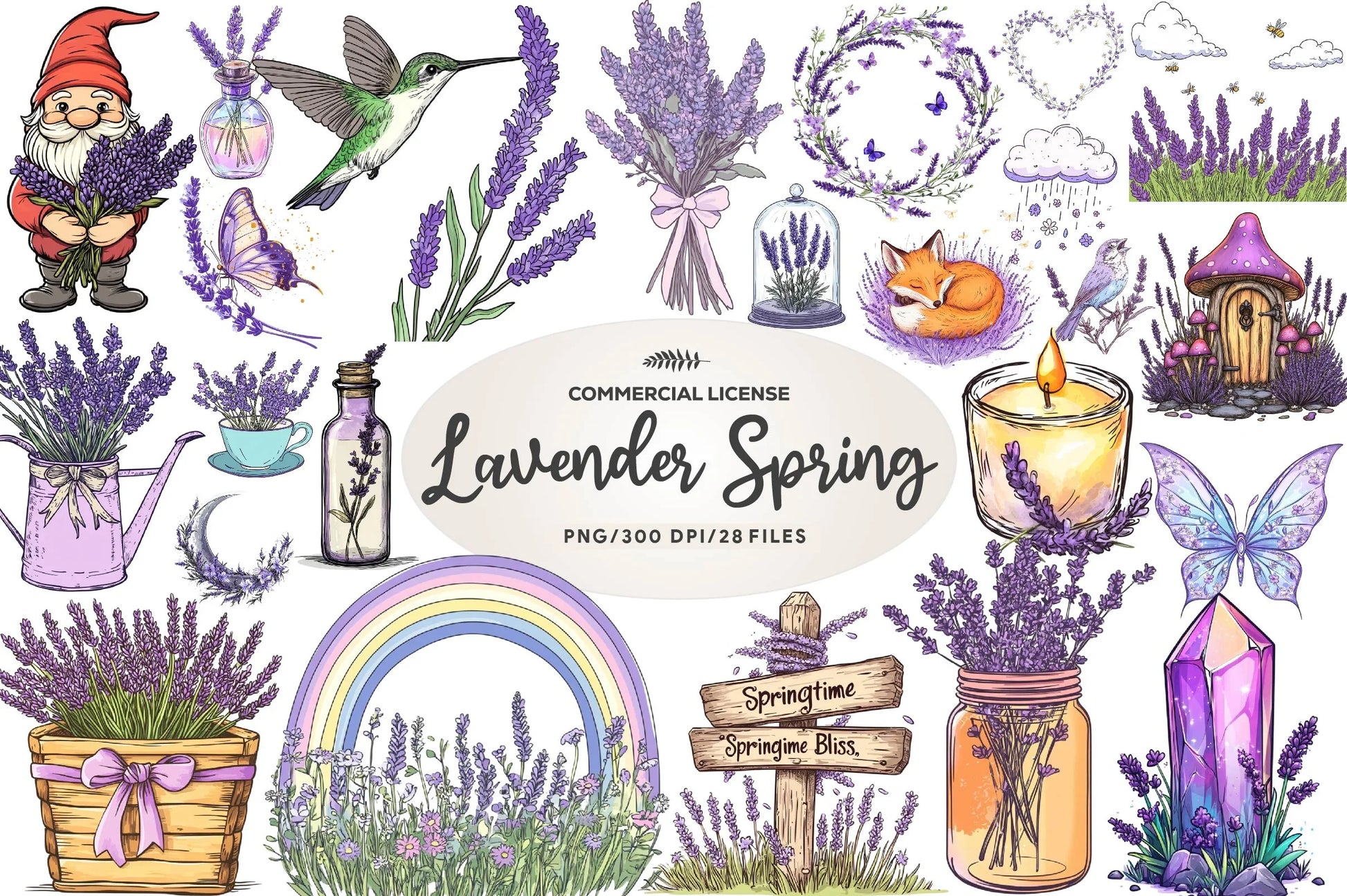 Lavender Spring Clipart Bundle - CraftNest - Digital Crafting and Art