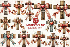 Valentine Cross Clipart Bundle - CraftNest - Digital Crafting and Art