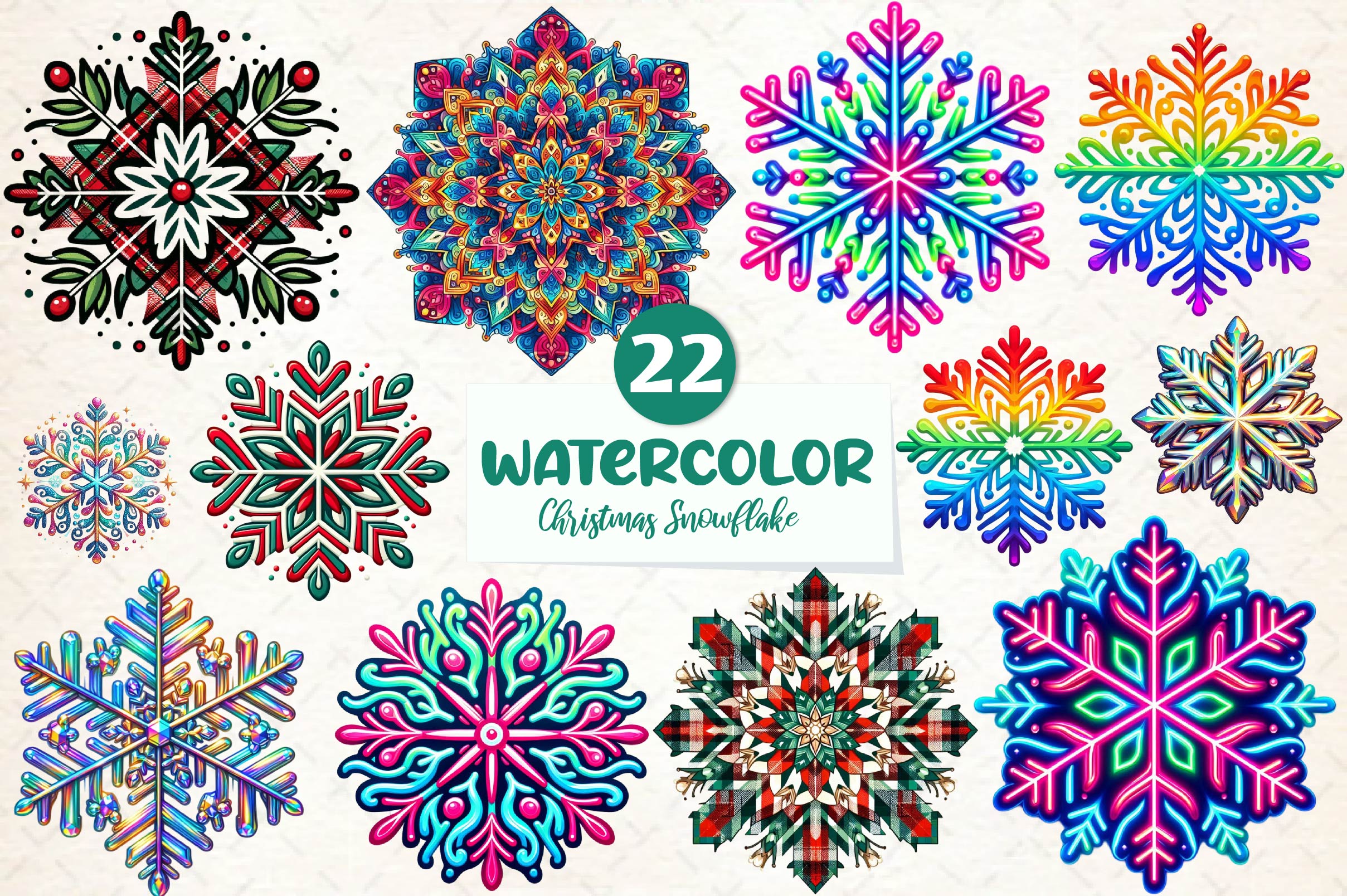 Christmas Snowflake Clipart Bundle - CraftNest - Digital Crafting and Art