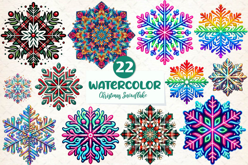 Christmas Snowflake Clipart Bundle - CraftNest - Digital Crafting and Art