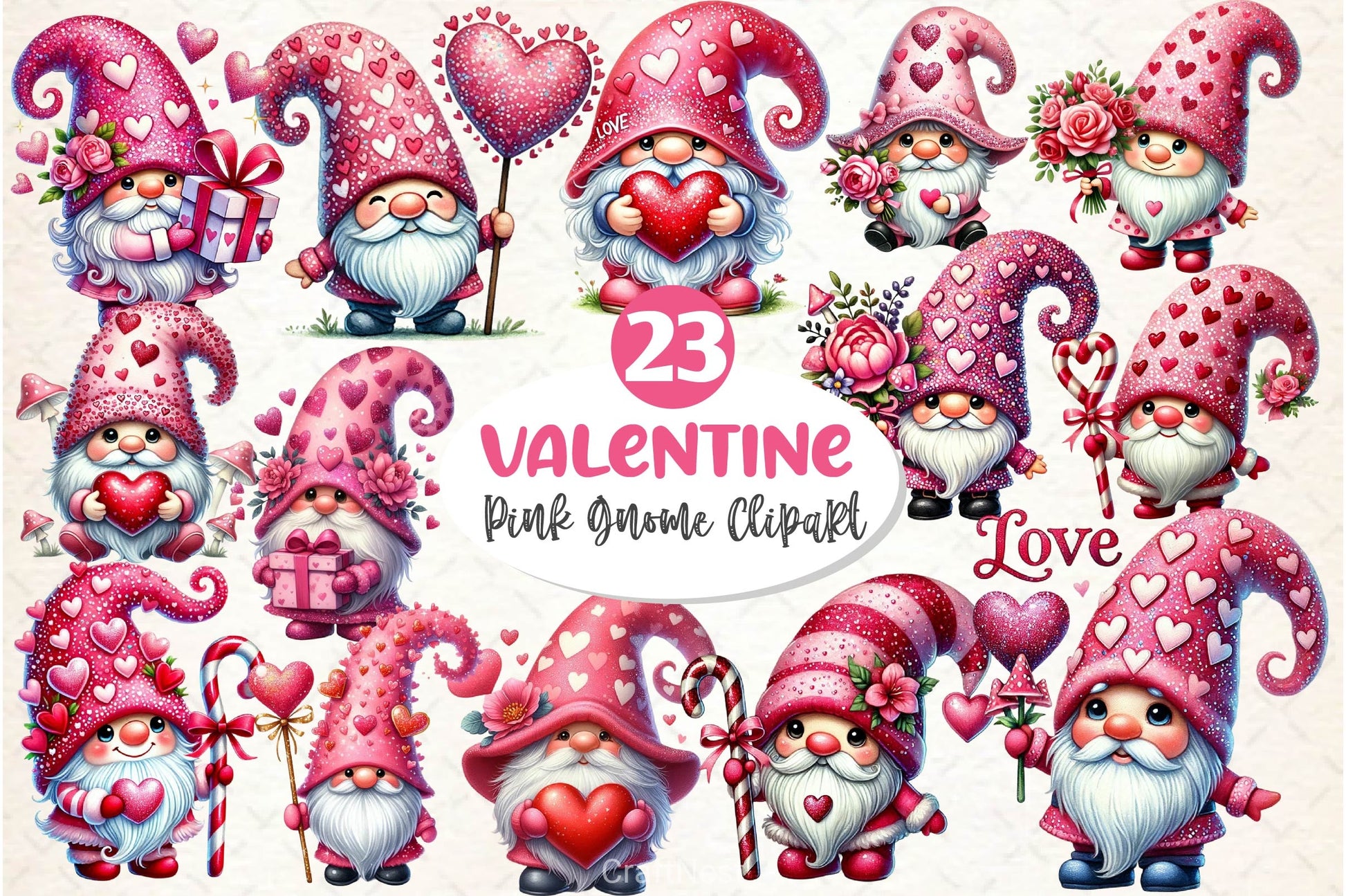 Valentine Gnome Clipart Bundle 5 - CraftNest - Digital Crafting and Art