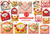 Valentine Crochet Envelopes Clipart Bundle