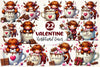 Valentines Highland Cow Chocolate Clipart Bundle