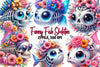 Funny Fish Skeleton Clipart Bundle