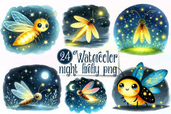 Night Friendly Firefly Clipart Bundle - CraftNest - Digital Crafting and Art