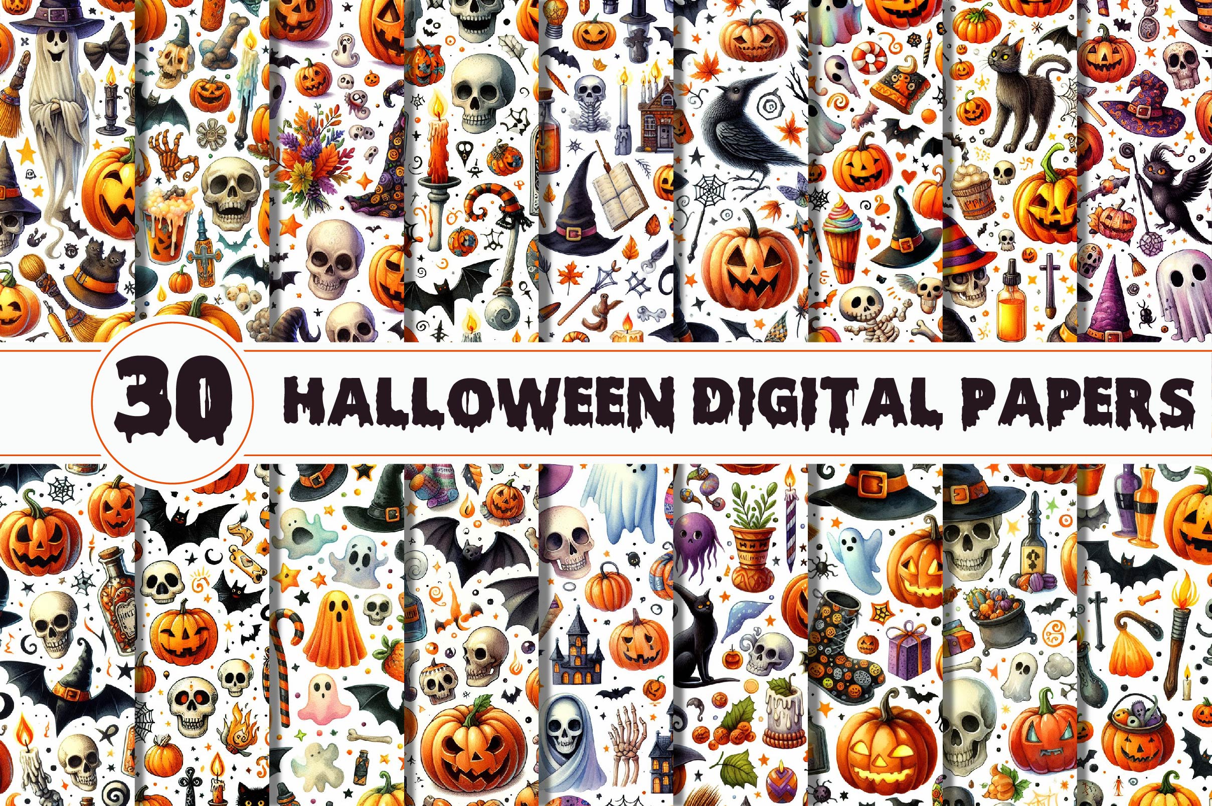 Halloween Digital Background Papers - CraftNest - Digital Crafting and Art