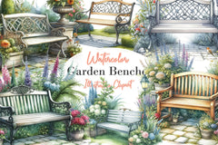 Garden Benches Clipart Bundle - CraftNest - Digital Crafting and Art